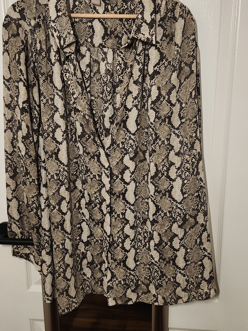 Im Not Cool Enough To Wear This H&M Snake-Print Shirt in Beige and Black